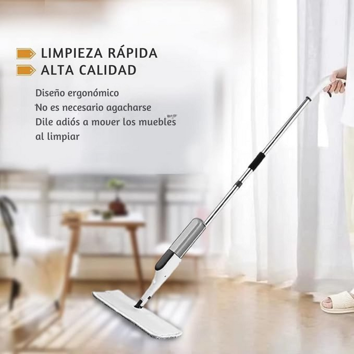 Mopa Spray Trapeador de Pisos Microfibra 360°