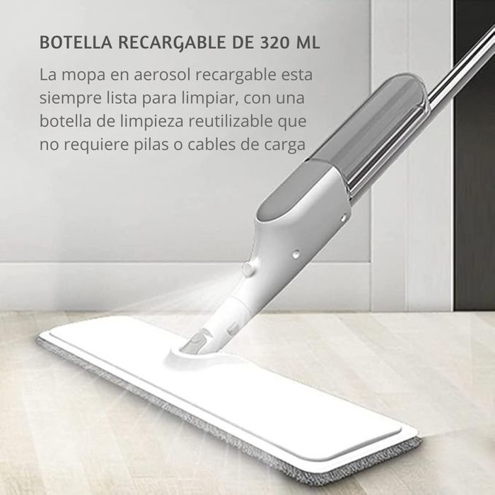 Mopa Spray Trapeador de Pisos Microfibra 360°